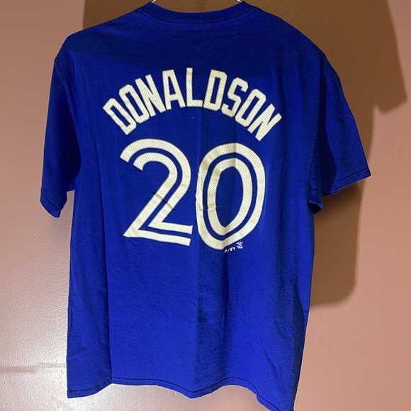 Mens L Majestic Toronto Blue Jays #20 Josh Donaldson Tee - Picture 4 of 5
